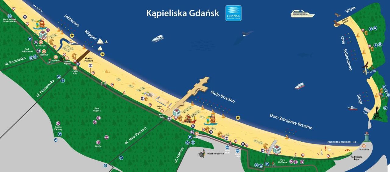 Apartmán Sunny Sleeps 4 By The Beach With Garden Patio - Gdansk Przymorze Exteriér fotografie